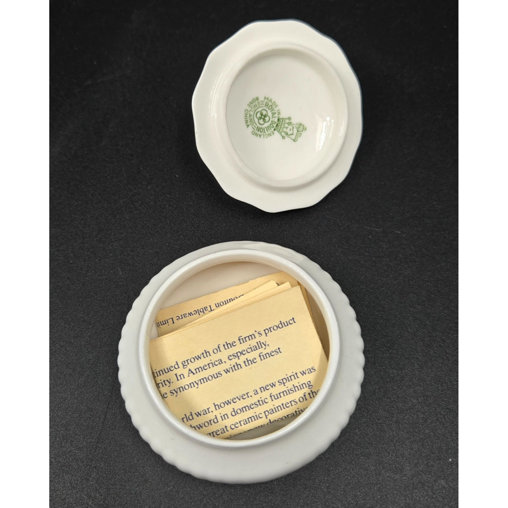 Yellow Rose Bone China Trinket Dish By Royal Doulton England With Gold Trim