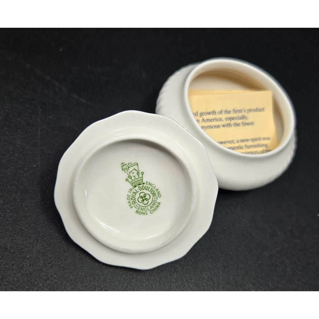 Yellow Rose Bone China Trinket Dish By Royal Doulton England With Gold Trim
