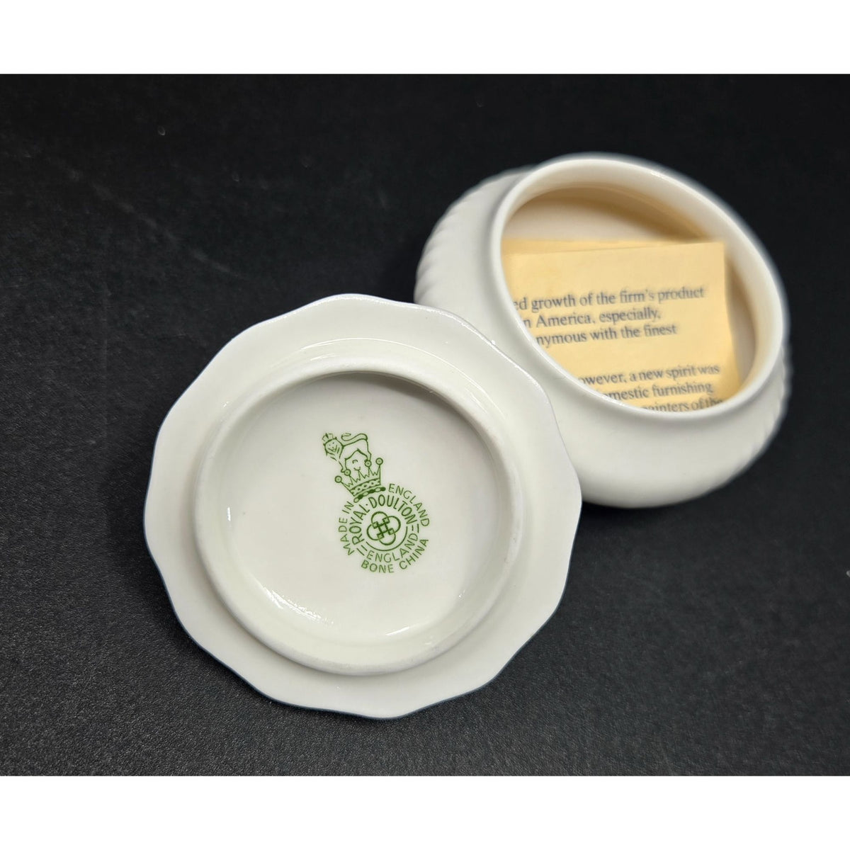 Yellow Rose Bone China Trinket Dish By Royal Doulton England With Gold Trim