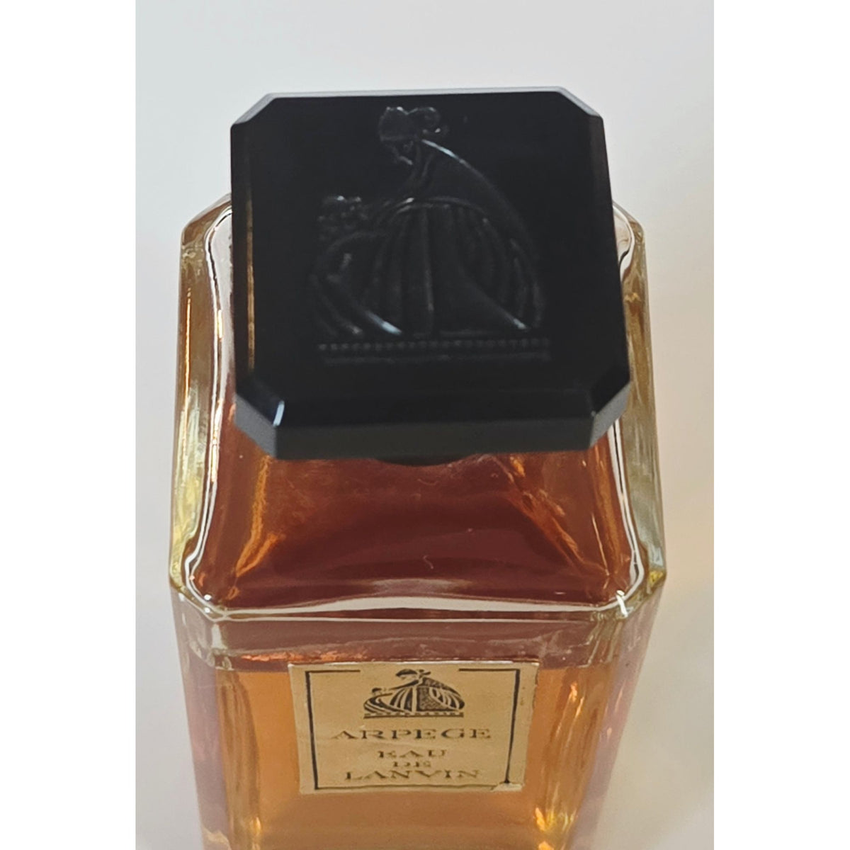 Arpege Eau De Lanvin 2 Fl Oz Perfume Vintage Glass Bottle With Black Cap