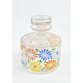1930s Beautiful Hand Painted Floral Czech Glass Perfume Bottle w multicolor Daisies 4in