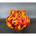 1930s Ernst Steinwald / Franz Tomschick Kralik Czech Orange, Yellow Splatter Glass Vase