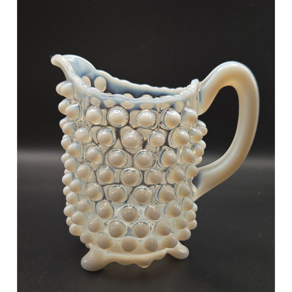 antique 1890s Beatty, A.J. and Sons #100 Opalescent Hobnail Pitcher, Creamer