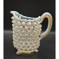 antique 1890s Beatty, A.J. and Sons #100 Opalescent Hobnail Pitcher, Creamer