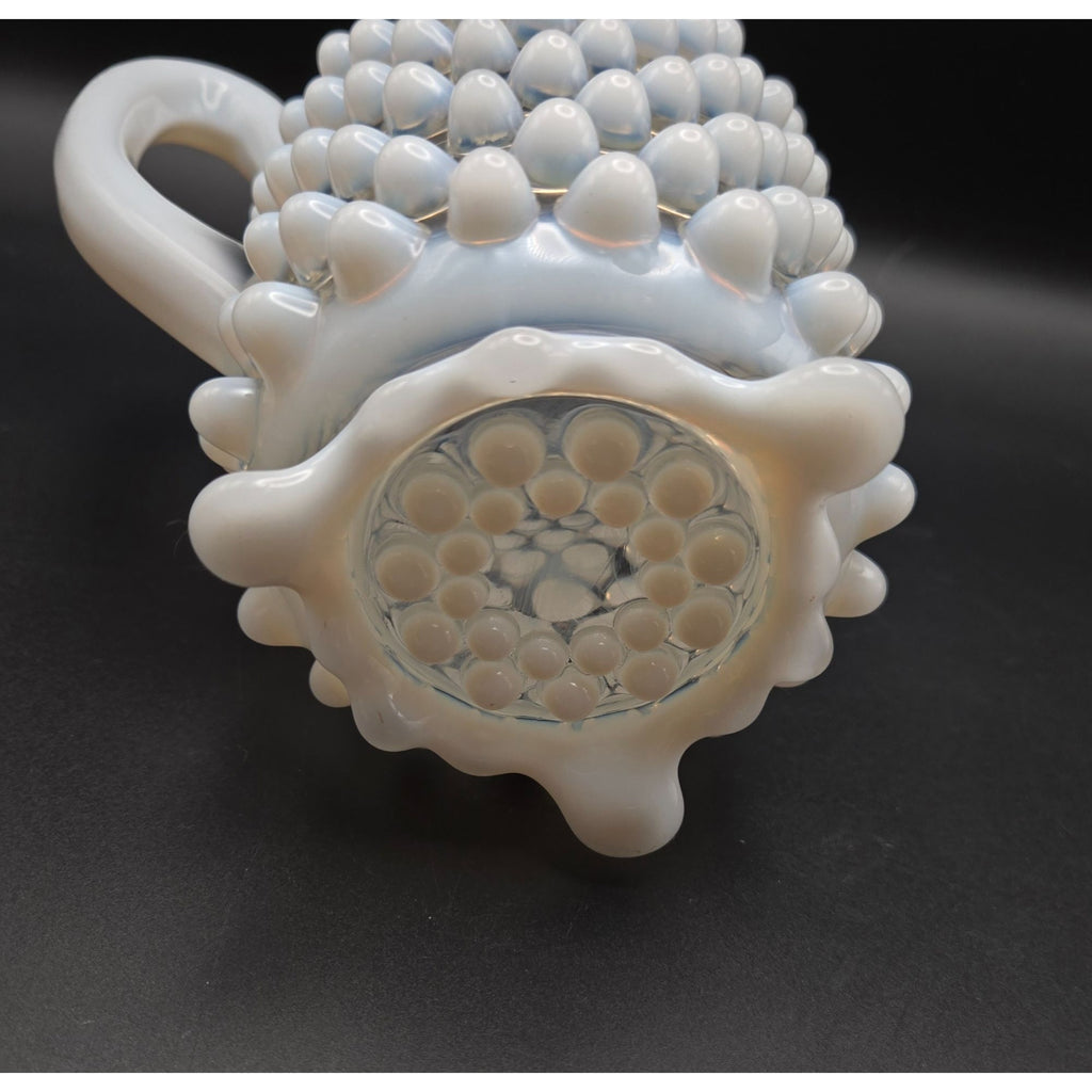antique 1890s Beatty, A.J. and Sons #100 Opalescent Hobnail Pitcher, Creamer