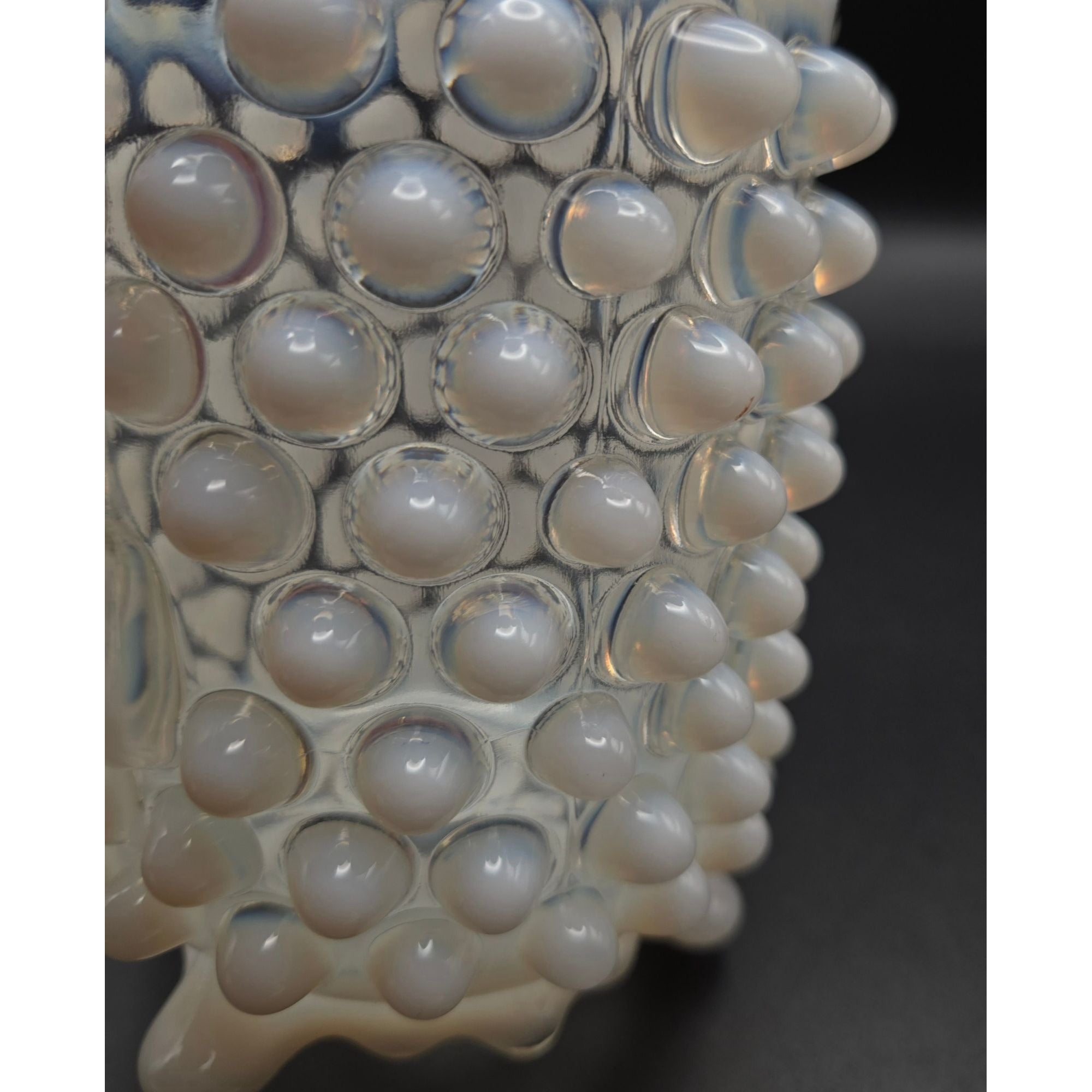 antique 1890s Beatty, A.J. and Sons #100 Opalescent Hobnail Pitcher, Creamer