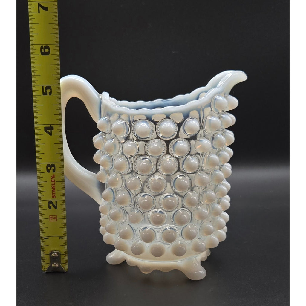 antique 1890s Beatty, A.J. and Sons #100 Opalescent Hobnail Pitcher, Creamer