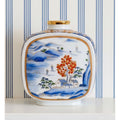 Hand-Painted Otagiri Japanese Porcelain Vase Scenic Design