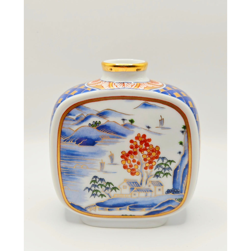 Hand-Painted Otagiri Japanese Porcelain Vase Scenic Design