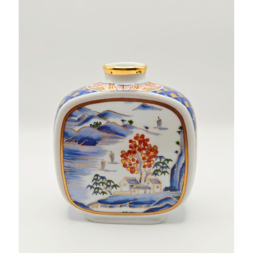 Hand-Painted Otagiri Japanese Porcelain Vase Scenic Design