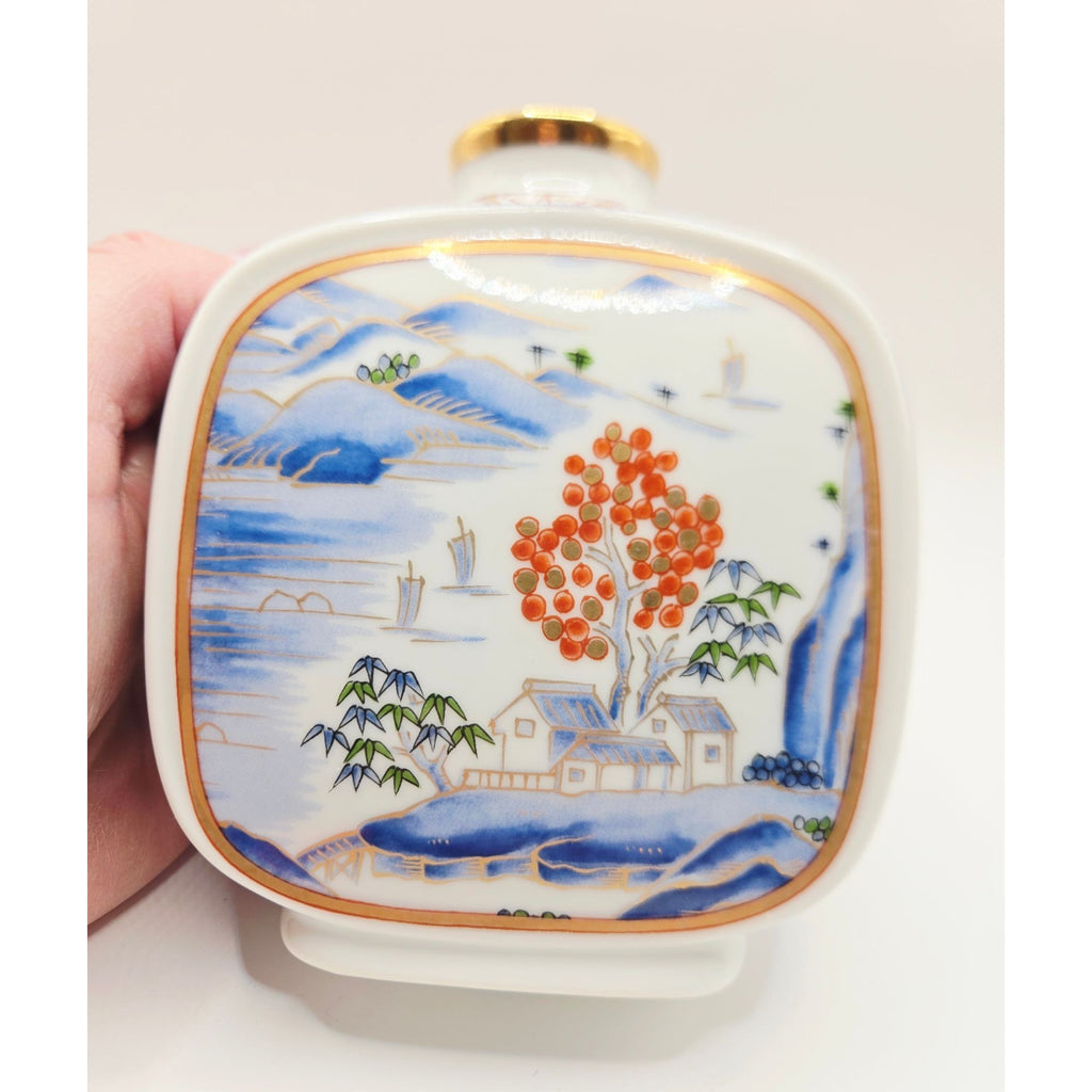 Hand-Painted Otagiri Japanese Porcelain Vase Scenic Design