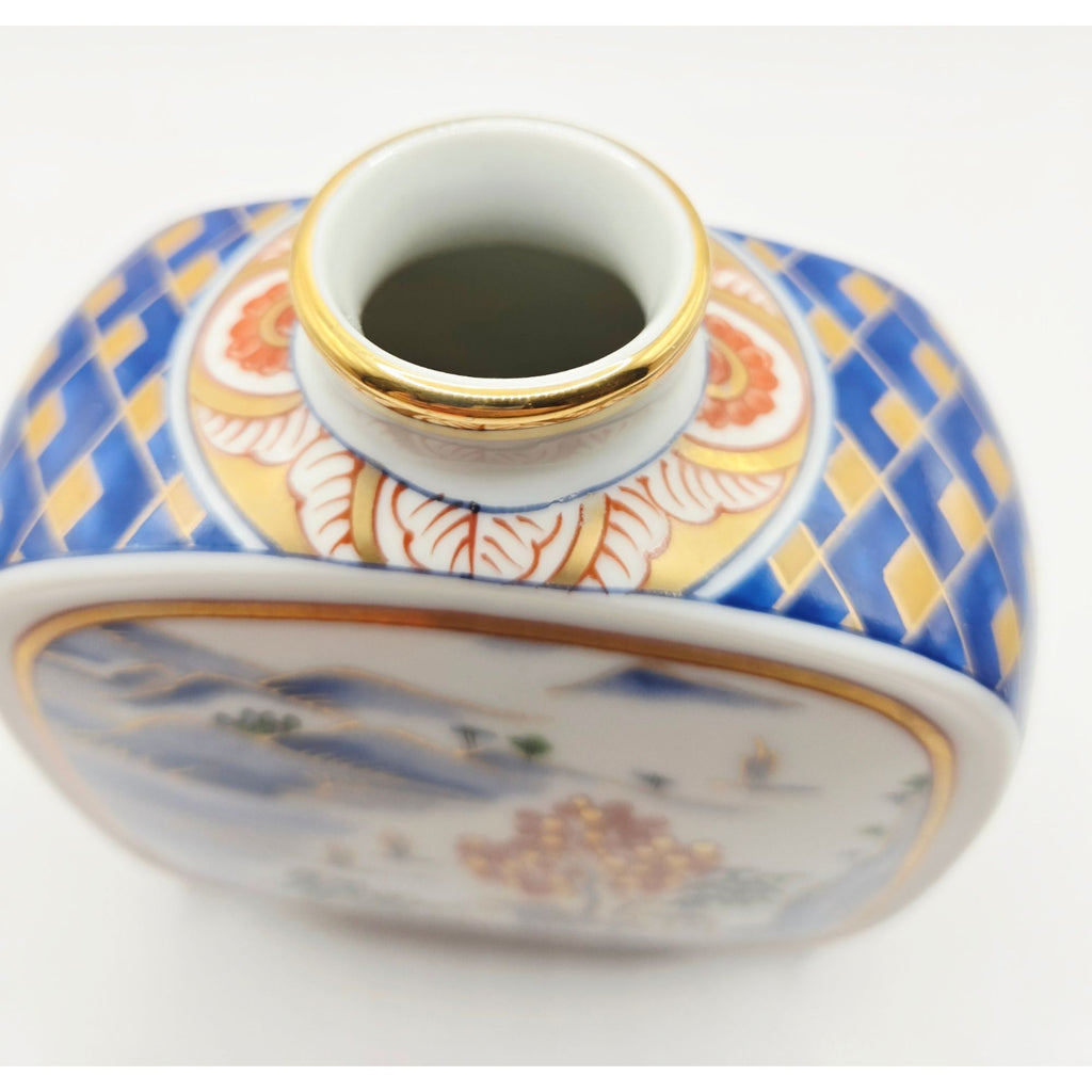 Hand-Painted Otagiri Japanese Porcelain Vase Scenic Design