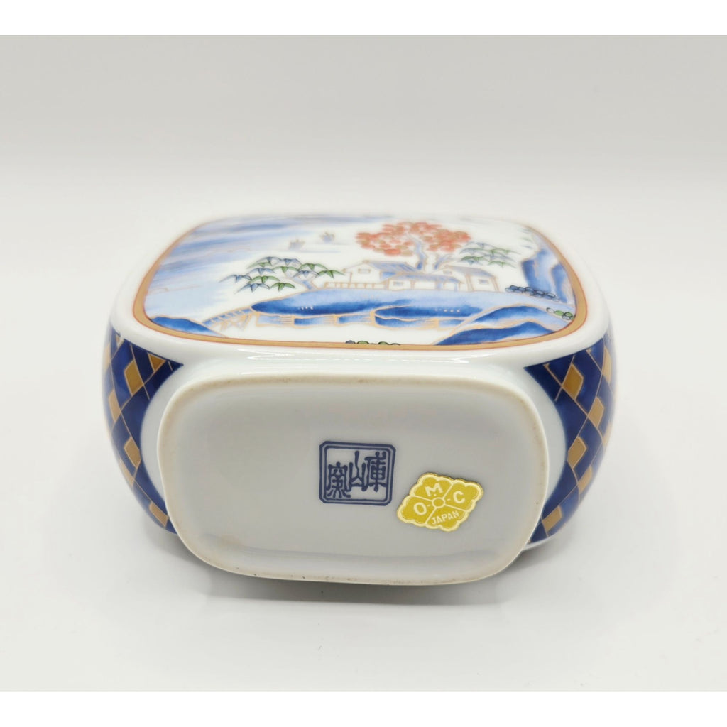 Hand-Painted Otagiri Japanese Porcelain Vase Scenic Design
