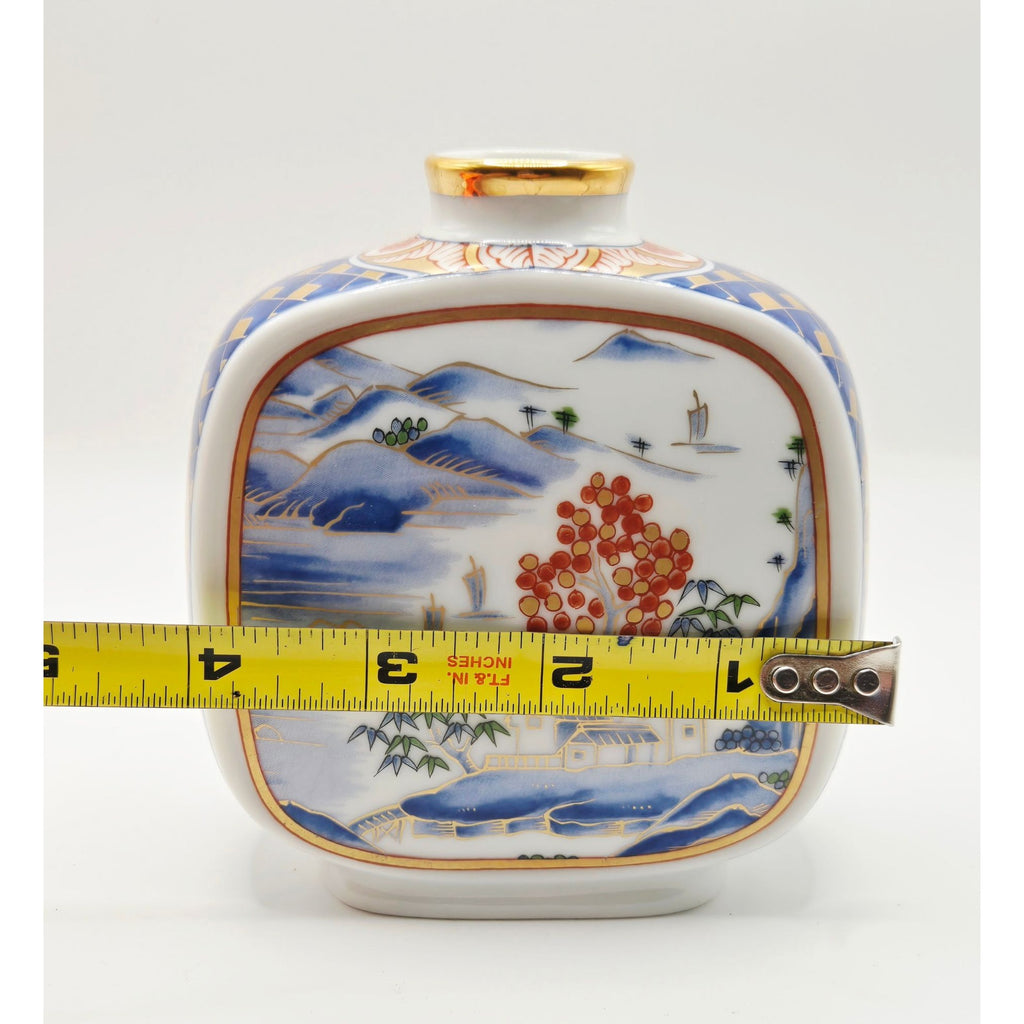 Hand-Painted Otagiri Japanese Porcelain Vase Scenic Design