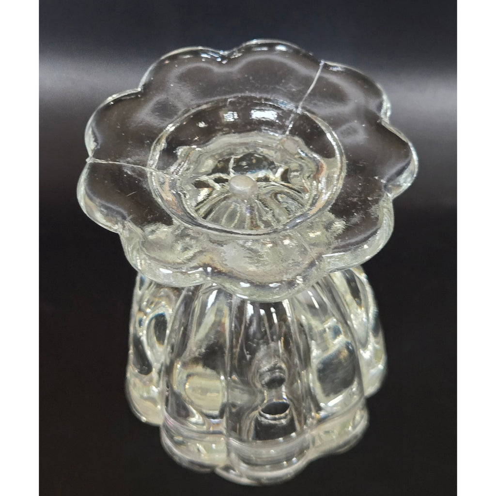 Art Deco Czech Glass Perfume Bottle w/ Large Fan Shaped Stopper  8"