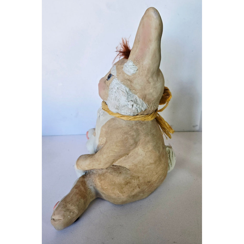 10" Dreamsicles Art Bunny Rabbit Figure With Floral Bow 1996 Signed by Artist, HEAVY