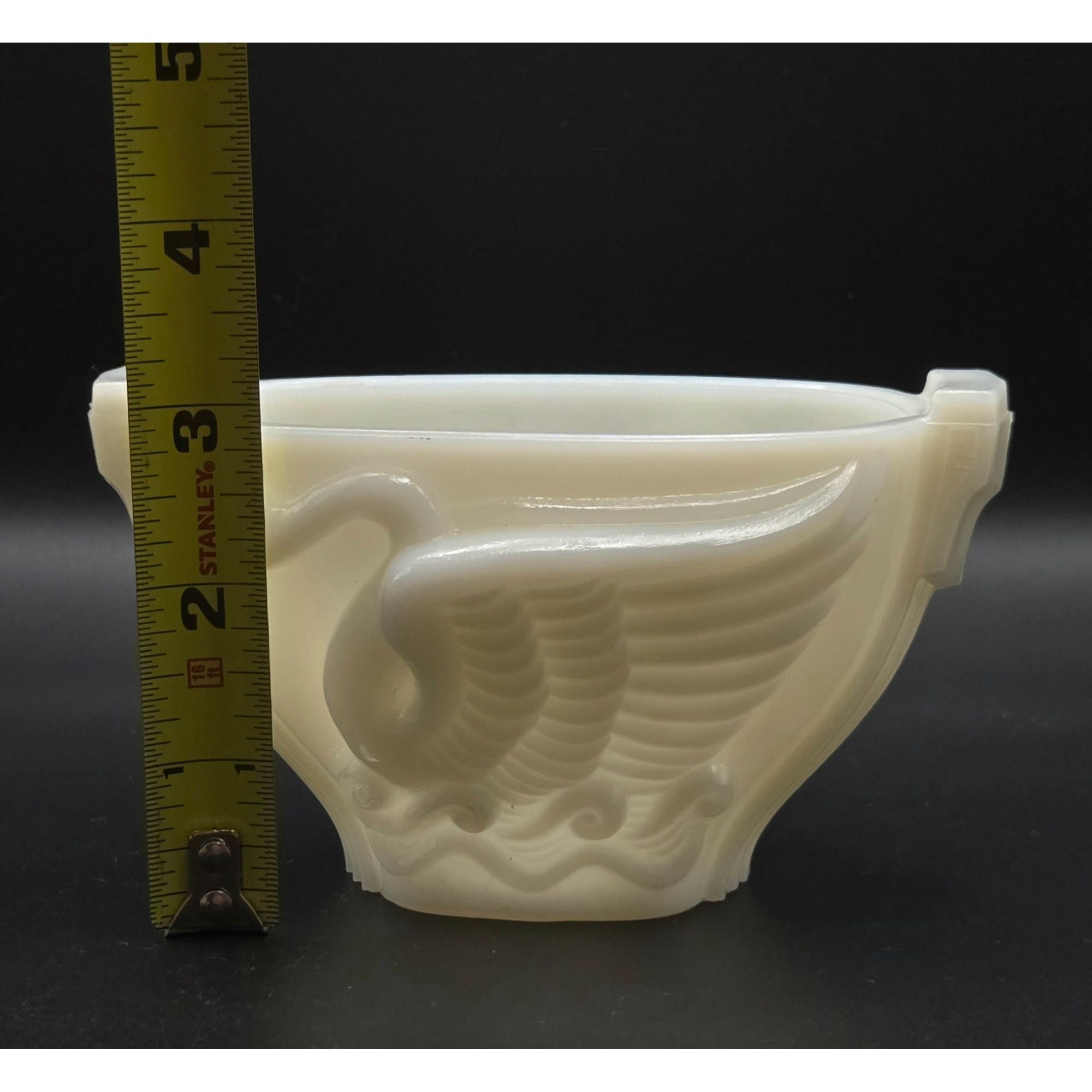 1930s Monax Glass Swan Bowl by Macbeth Evans,USA- Like Milk Glass