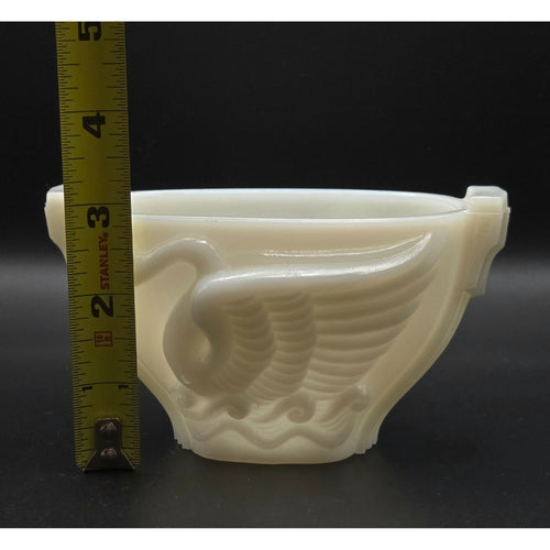 1930s Monax Glass Swan Bowl by Macbeth Evans,USA- Like Milk Glass