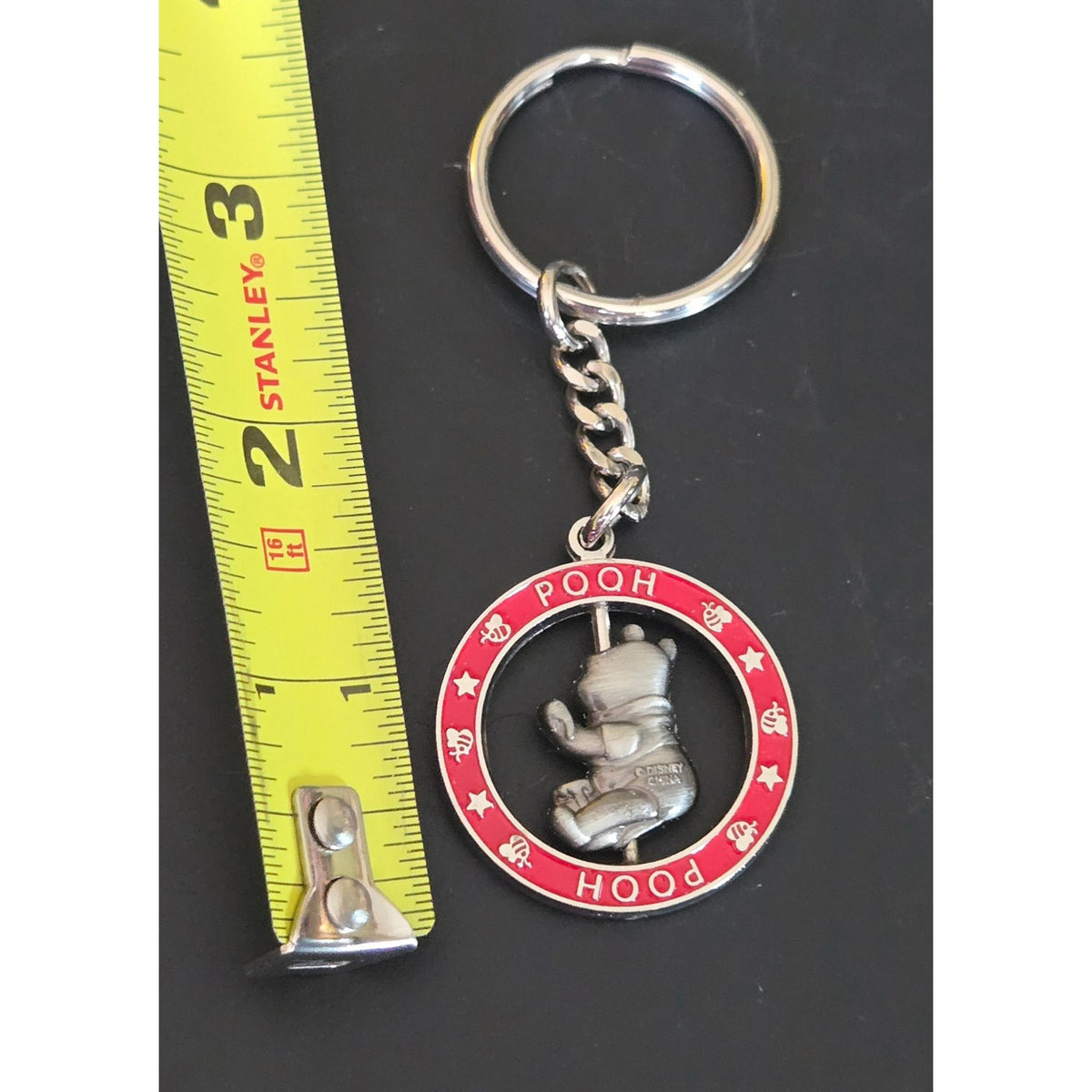 Winnie The Pewter Pooh Keychain Charm Disney Collectible Approx. 3 Inches