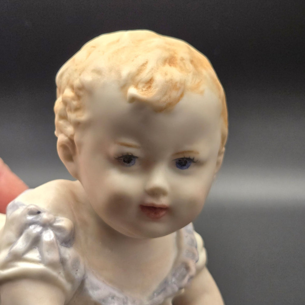 Porcelain Baby Piano Baby Figurine Vintage 1996 SCS Mark