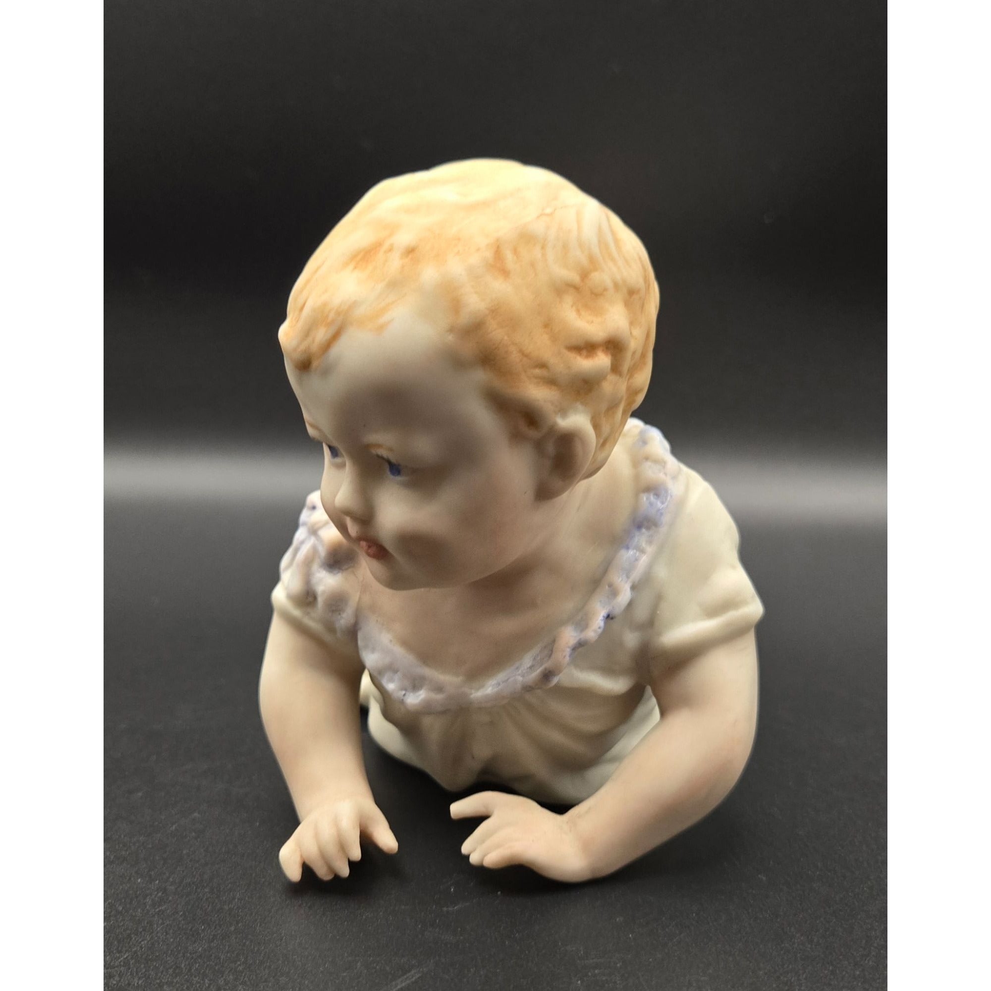 Porcelain Baby Piano Baby Figurine Vintage 1996 SCS Mark