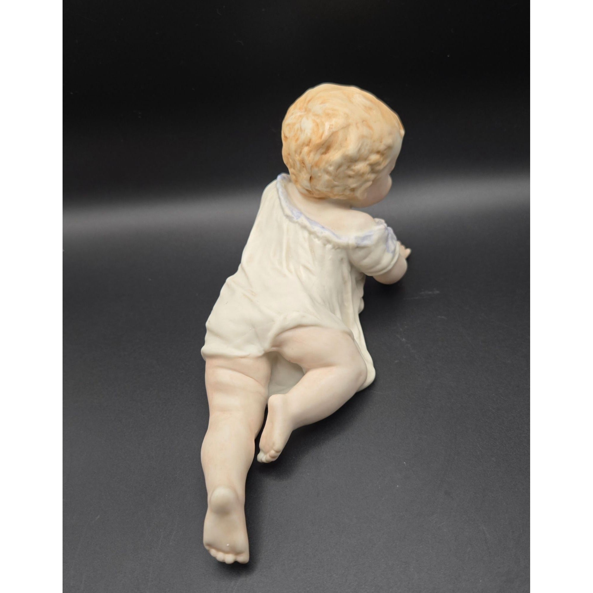 Porcelain Baby Piano Baby Figurine Vintage 1996 SCS Mark