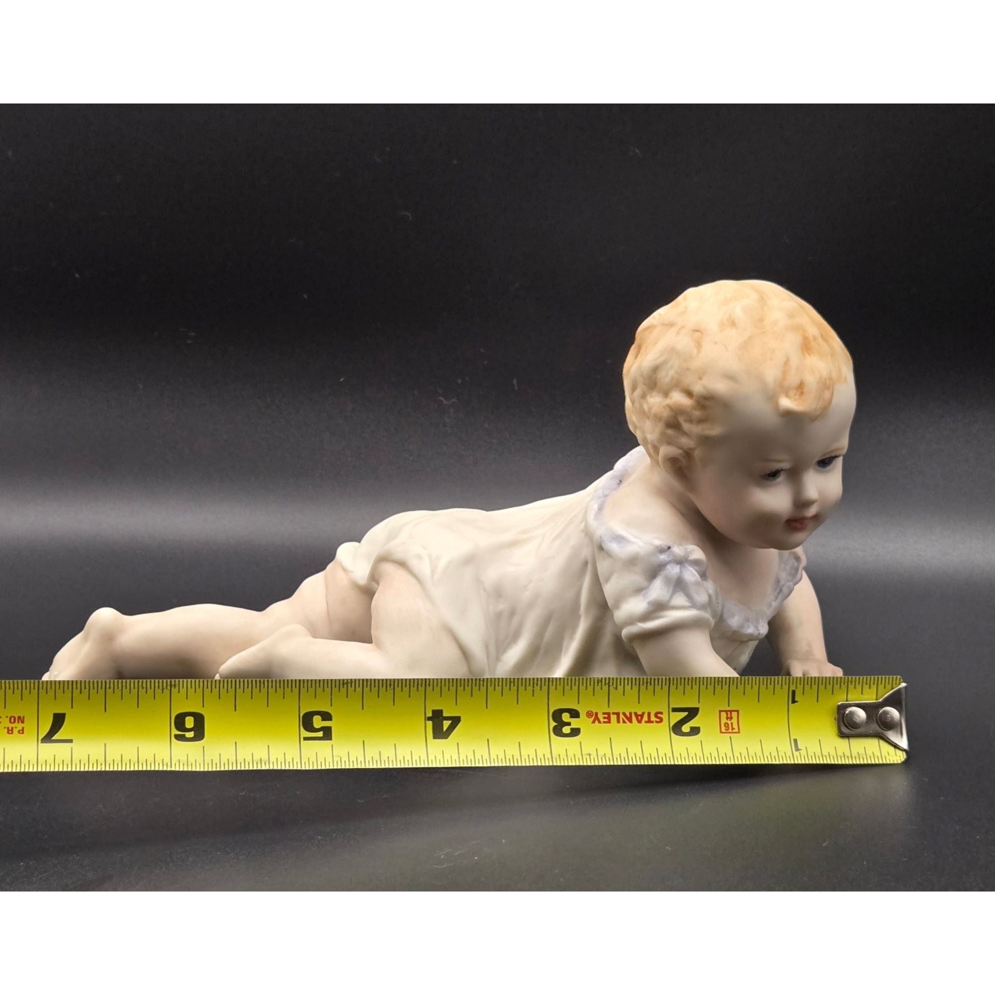 Porcelain Baby Piano Baby Figurine Vintage 1996 SCS Mark