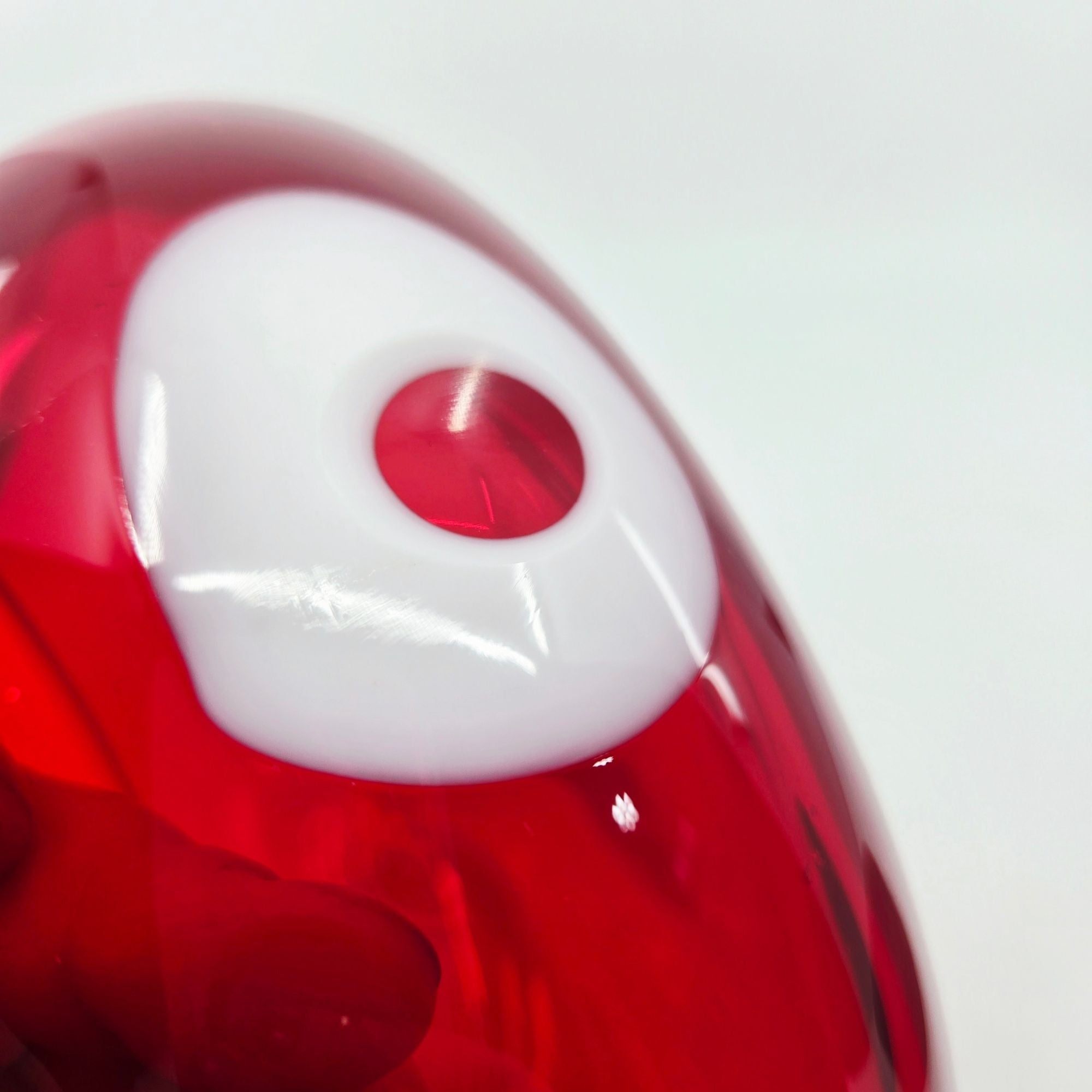 La Murrina Polifemo Murano Red Handblown Art Glass Bowl w/ Decorative Eye Design