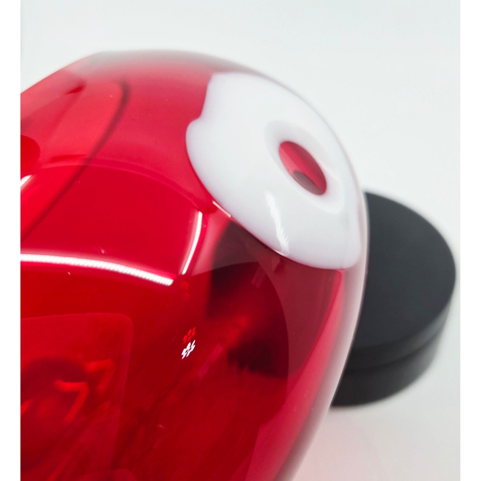 La Murrina Polifemo Murano Red Handblown Art Glass Bowl w/ Decorative Eye Design