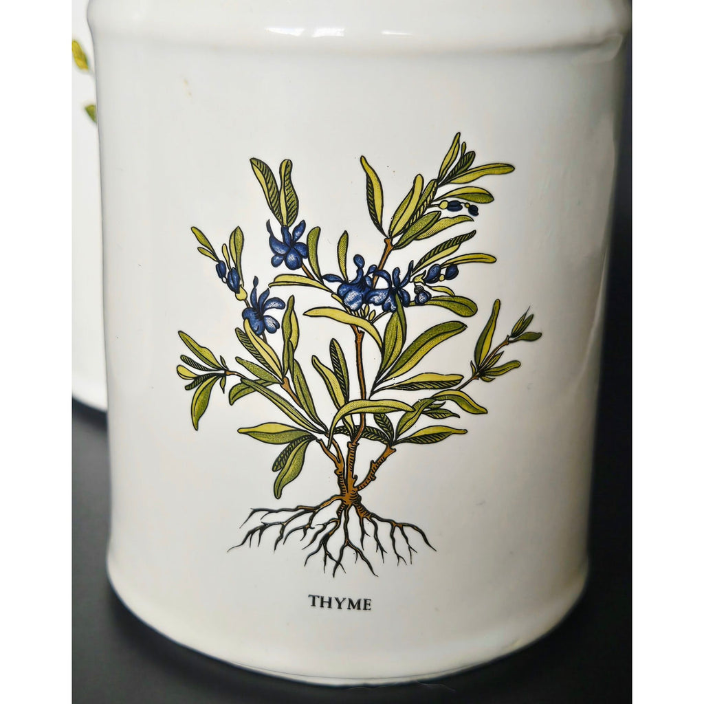 MCCOY Milk Jug Canister Set - Rosemary Laurel Thyme herb theme - floral Kitchen Storage With Lids