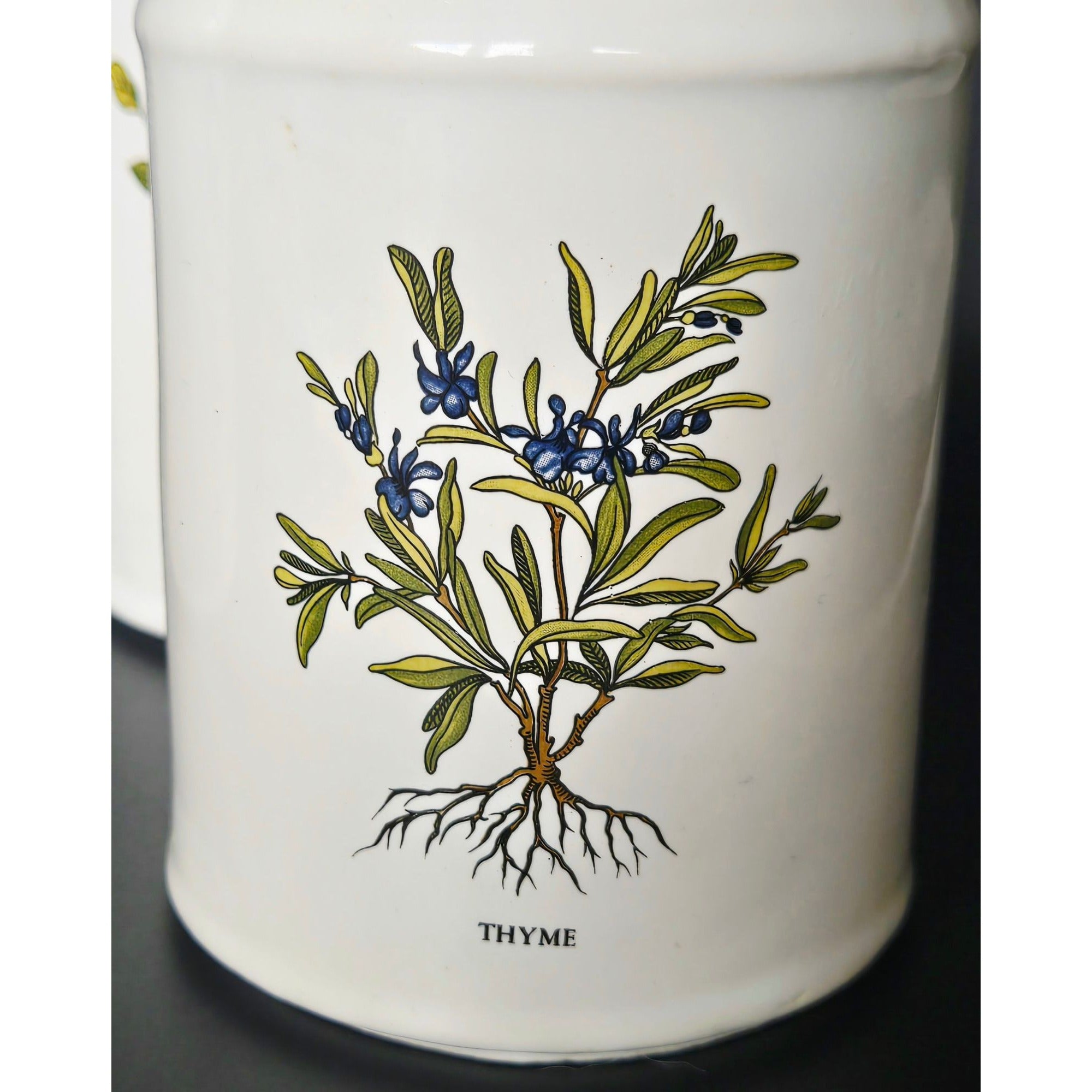 MCCOY Milk Jug Canister Set - Rosemary Laurel Thyme herb theme - floral Kitchen Storage With Lids