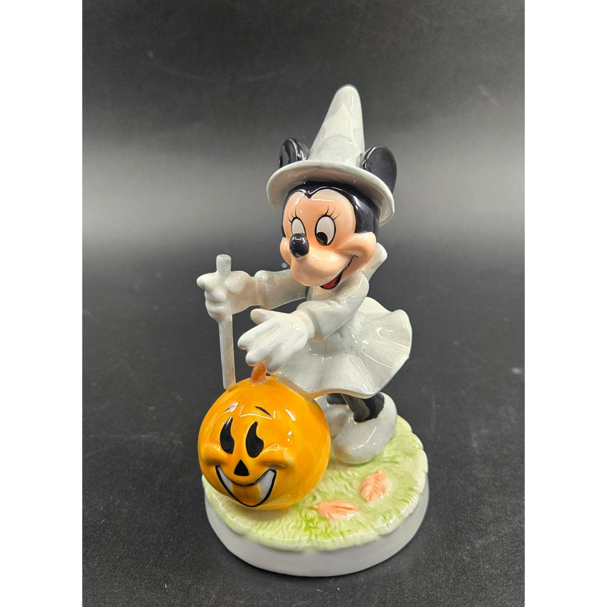 Disney Minnie Mouse Halloween Witch Figurin Hand Painted  Ceramic