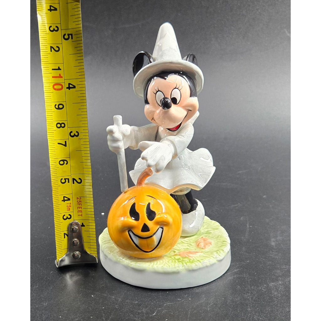 Disney Minnie Mouse Halloween Witch Figurin Hand Painted  Ceramic