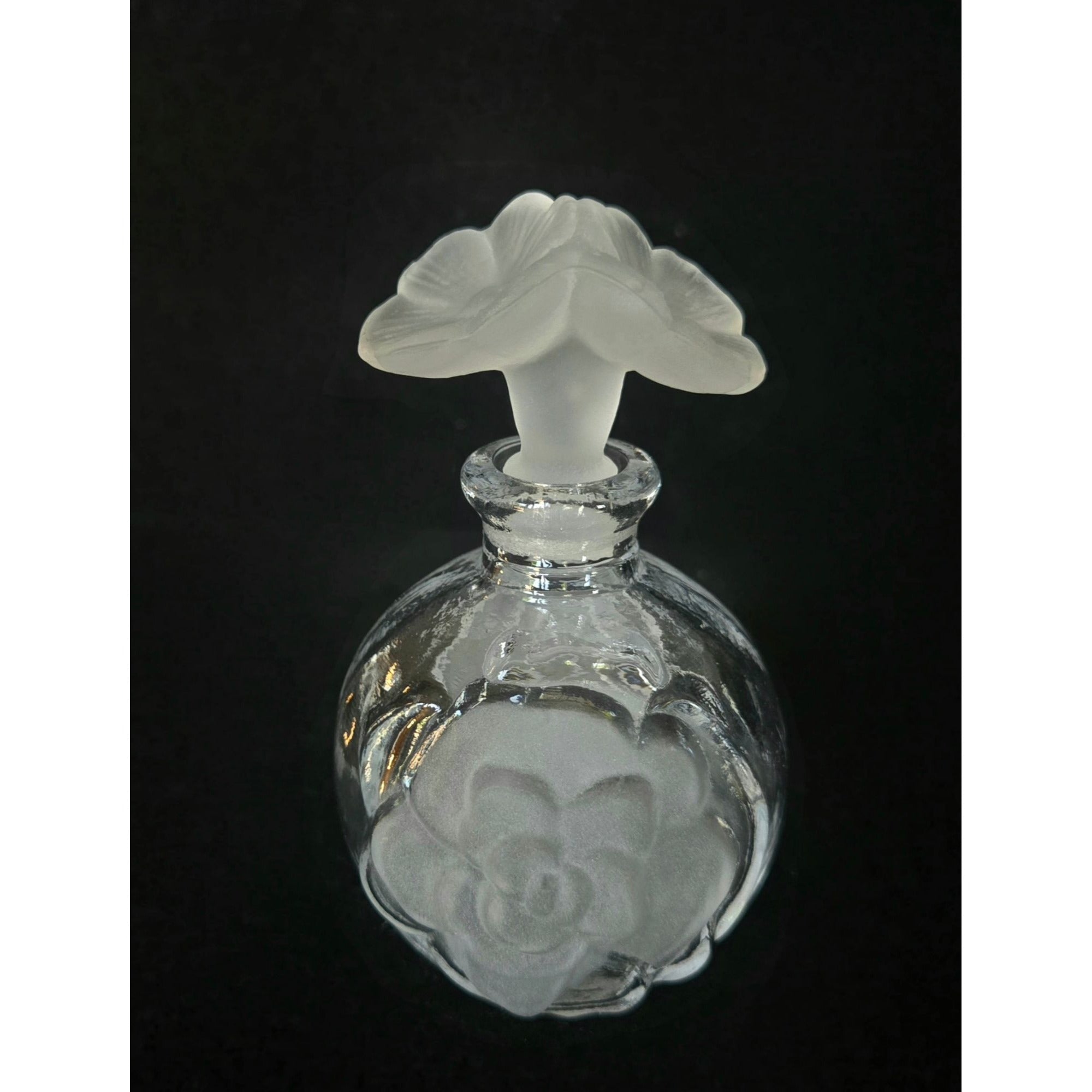 Glass Act Studio Perfume Bottle Frosted Flower Stopper & Florals
