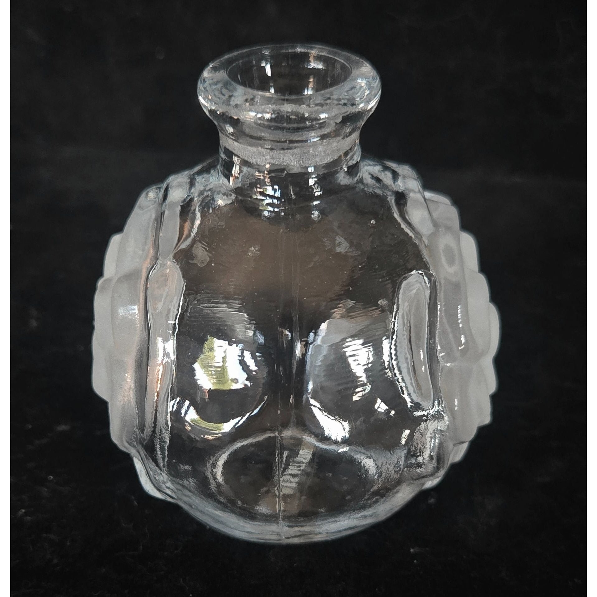 Glass Act Studio Perfume Bottle Frosted Flower Stopper & Florals