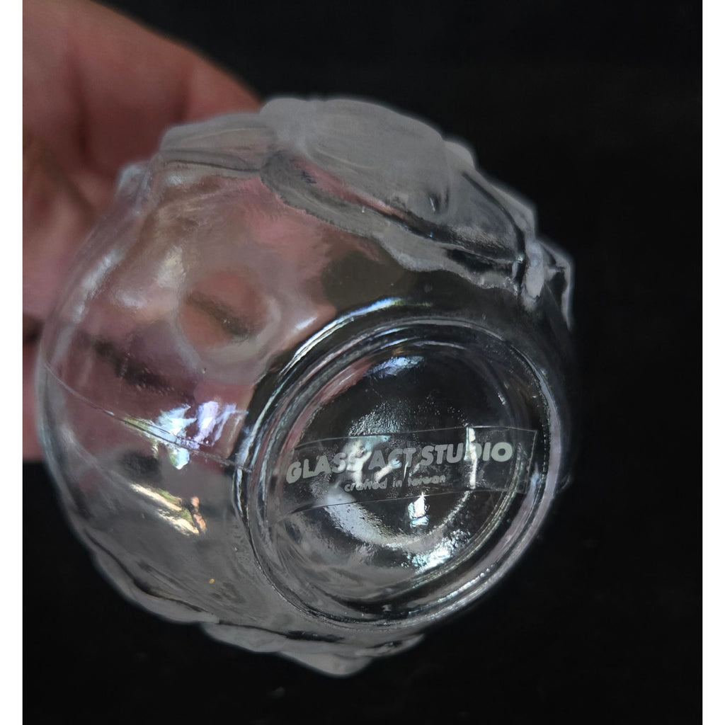 Glass Act Studio Perfume Bottle Frosted Flower Stopper & Florals