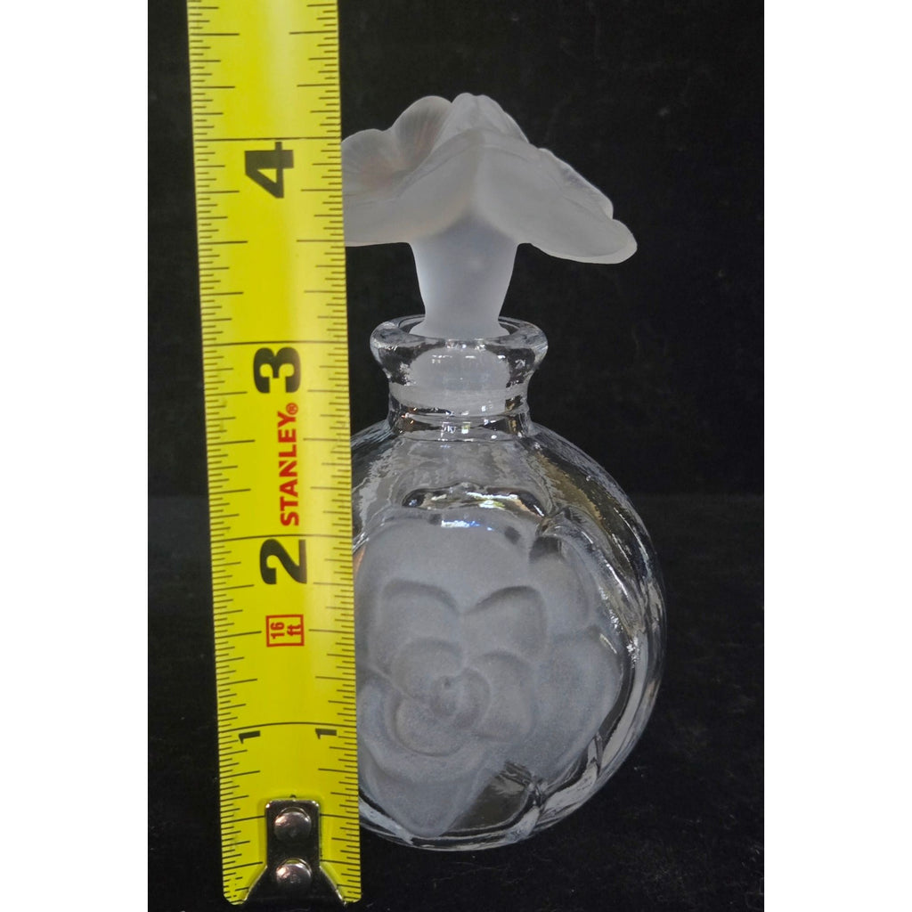 Glass Act Studio Perfume Bottle Frosted Flower Stopper & Florals