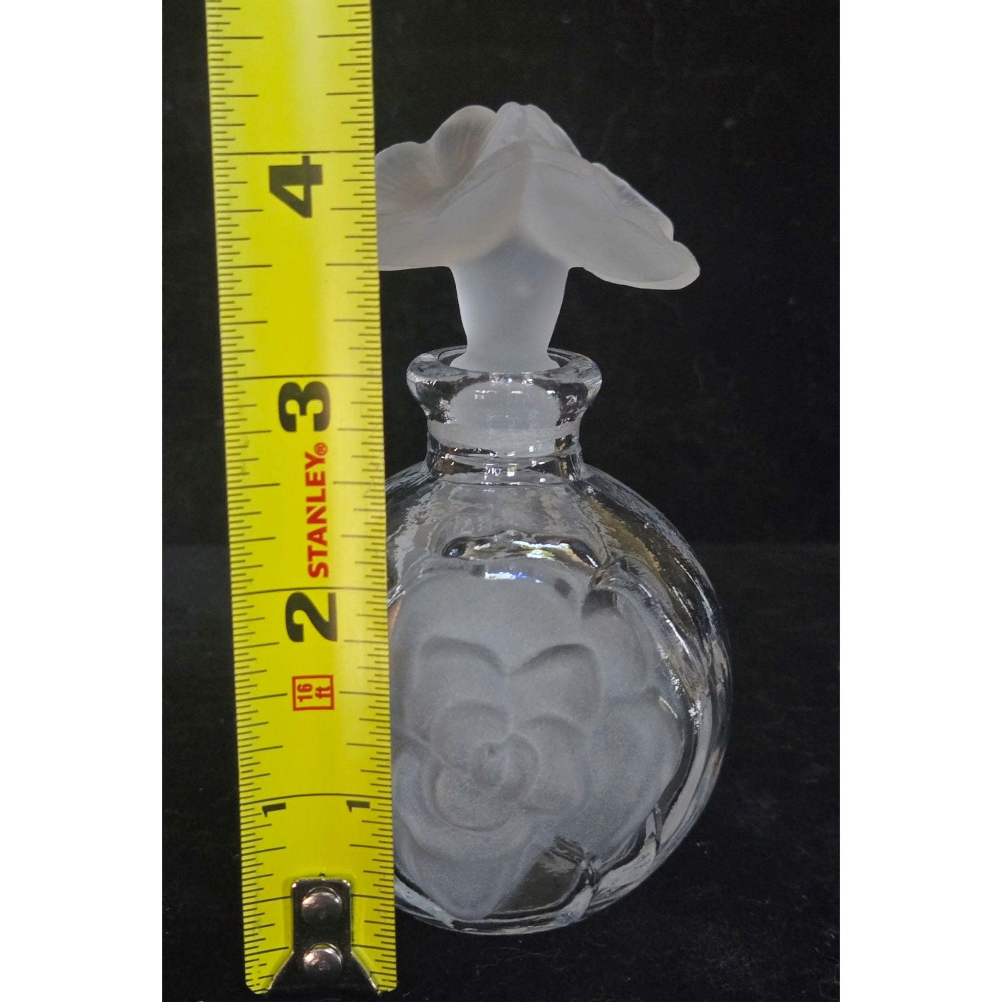 Glass Act Studio Perfume Bottle Frosted Flower Stopper & Florals