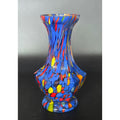 CZECH Art Glass Vase Handblown Multicolor Spotted Design Decorative Collectible