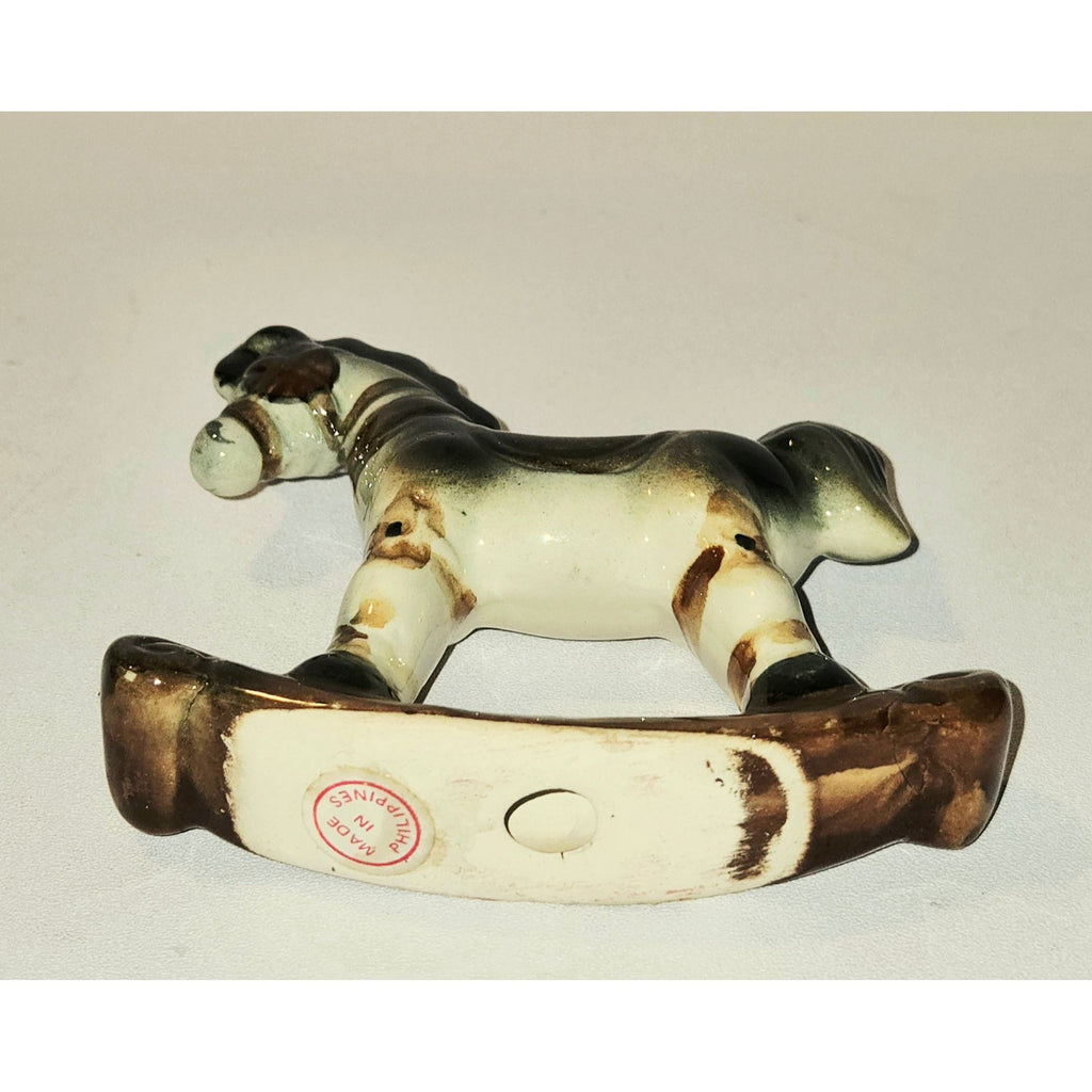 Precious Vintage Pottery Rocking Horse, Earth tones
