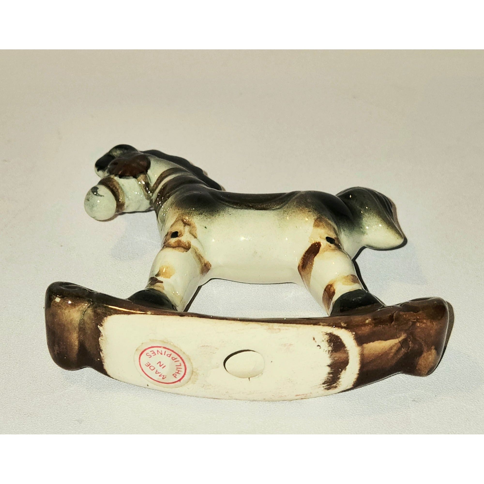Precious Vintage Pottery Rocking Horse, Earth tones