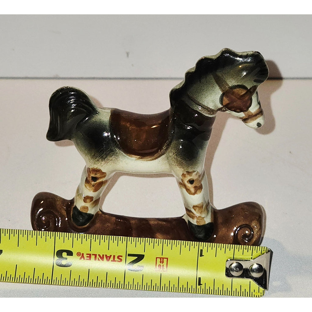 Precious Vintage Pottery Rocking Horse, Earth tones