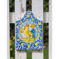 Hand-Painted Frantantoni Stone Wall Plaque With Rooster 12"x8.5" Rustic Italian Style