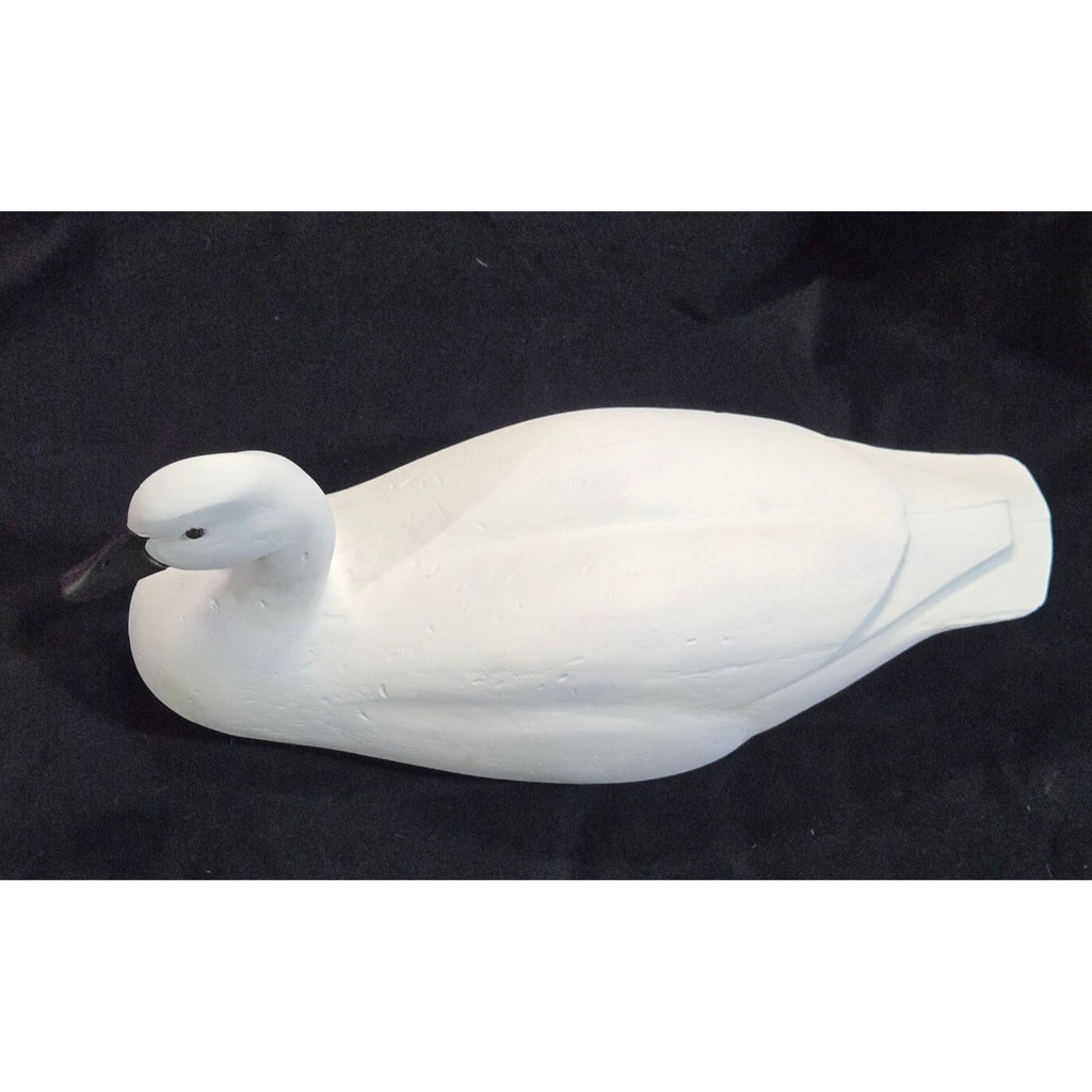 Vintage 20" Wooden Goose, Duck Decoy Sculpture - Elegant White With Black Accents