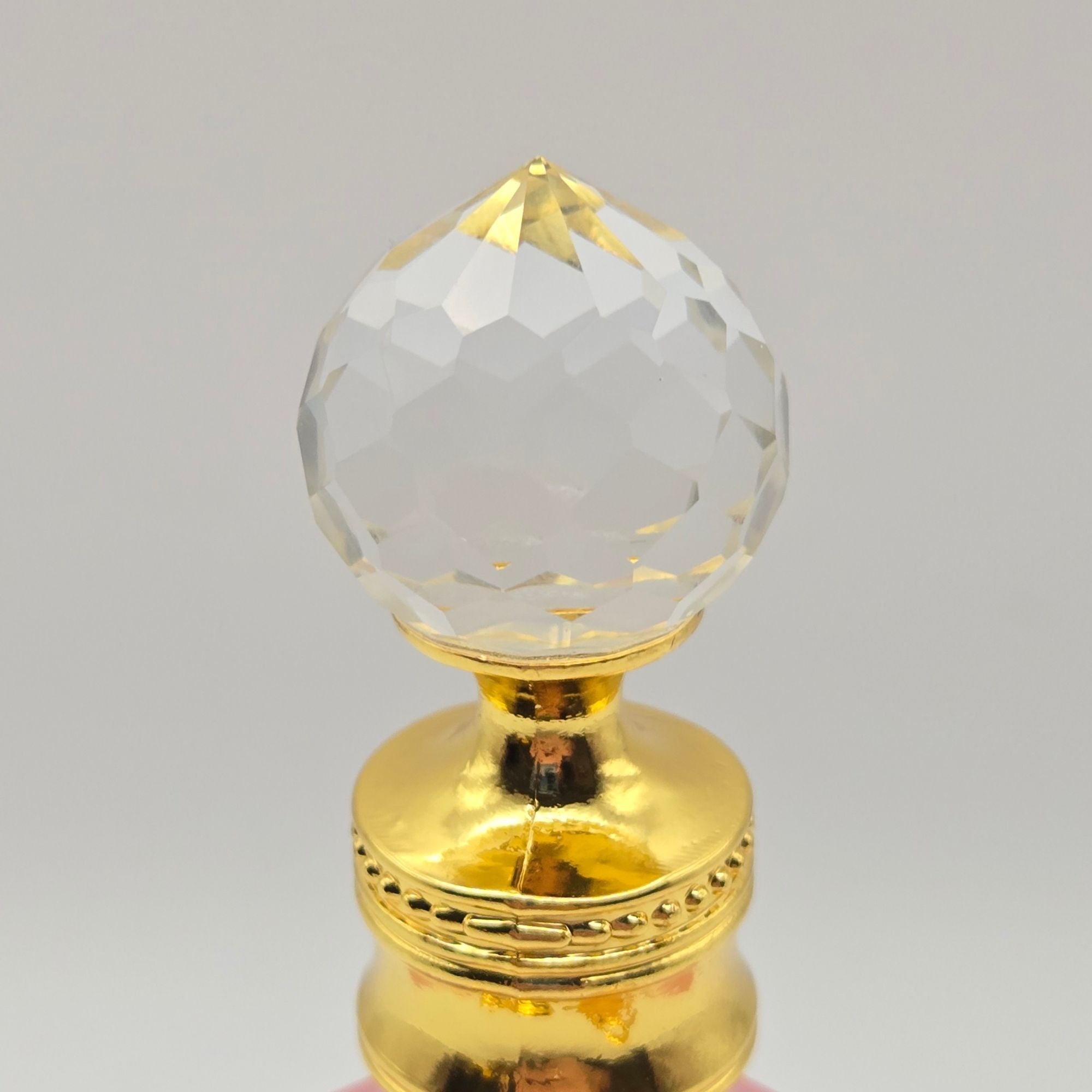 Decorative Pink Glass & Ormolu Perfume Bottle With Butterfly & Flower Accents