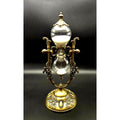Elegant Ornate Hourglass With Victorian-Inspired Brass Frame Dual Glass Chambers & White Sand Decorative Desk Timer