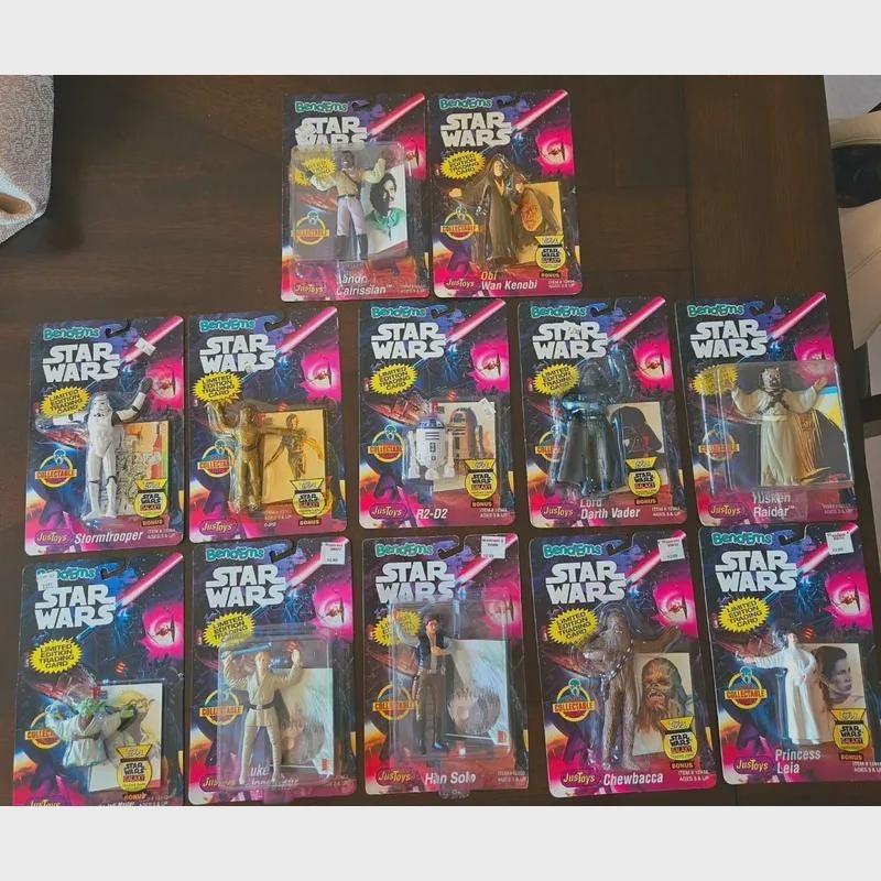 Vintage Star Wars Bendems Justtoys 21 pc set