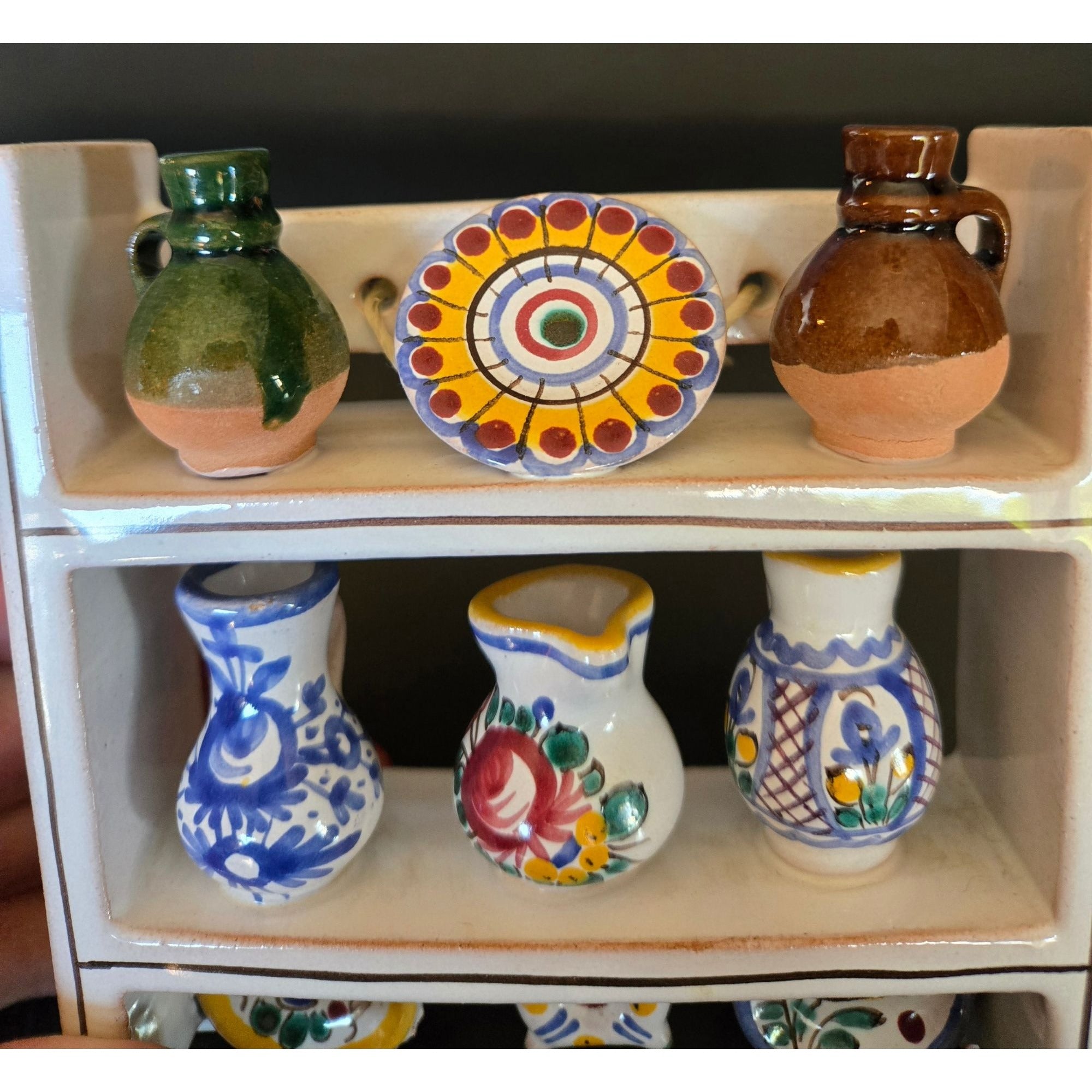 Czech Pottery Miniatures Wall Decor Made In Czechoslovakia, Bohemian Folk Art