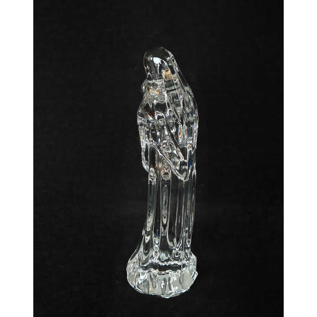 Waterford 7-Inch Crystal Madonna Virgin Mary & Child Figurine Statue Elegant Religious Decor, Nativity