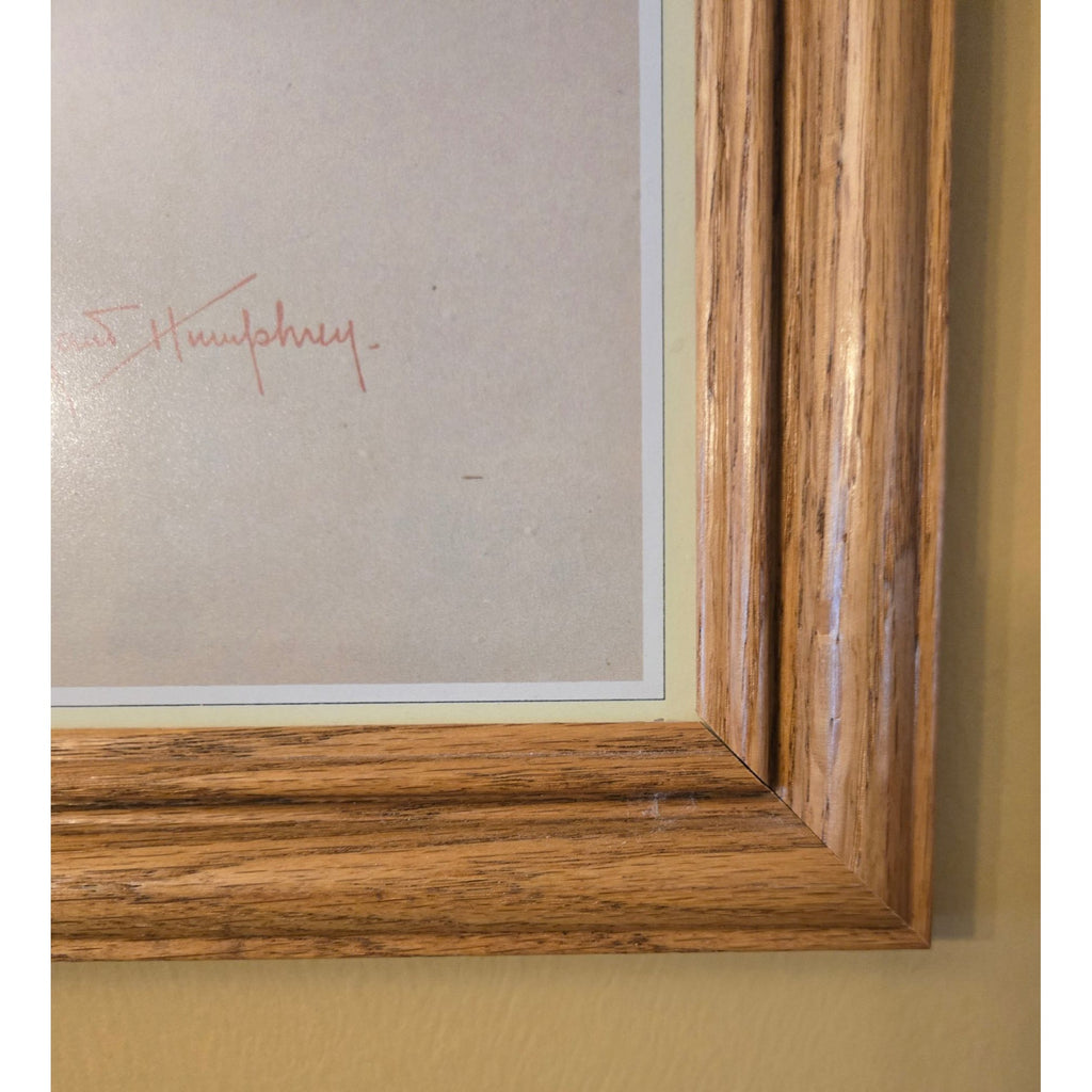 Framed "A Busy Day" Print By Maud Humphrey With Oak Frame Laundry Room Decor